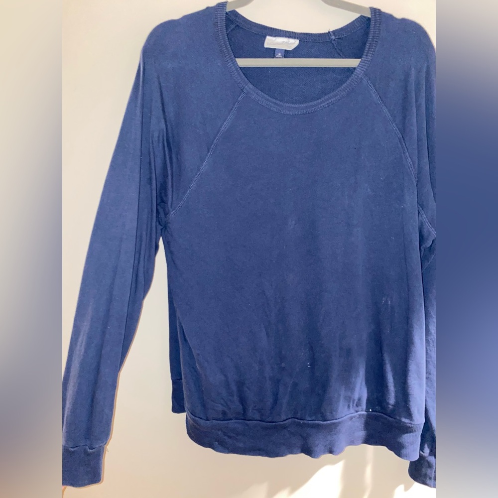 Navy Terry Cloth Long Sleeve Sweatshirt